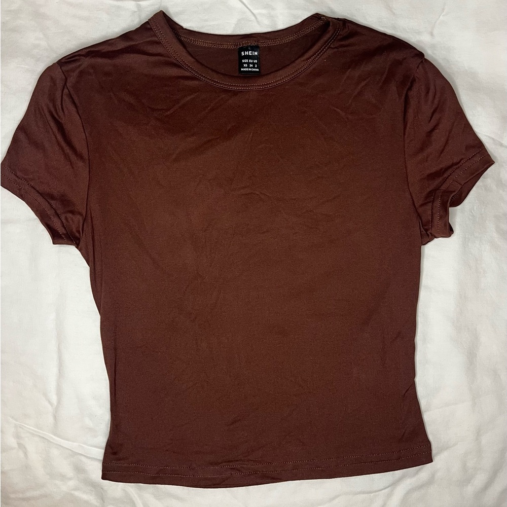 SHEIN Chocolate Brown Crop Top